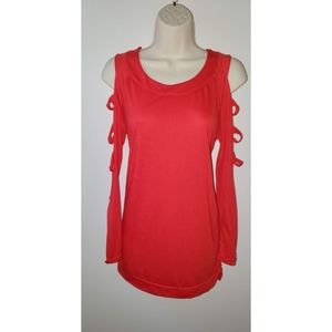 Women's cold shoulder long tunic top